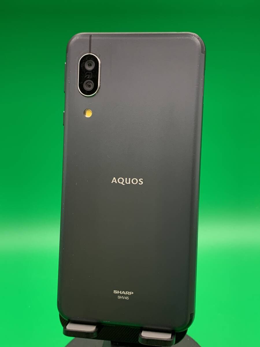 ★激安 AQUOS sense3 64GB SIMフリー 最大容量良好 格安SIM可 au 〇 SHV45 ブラック系 中古 新古品 ZM0027 