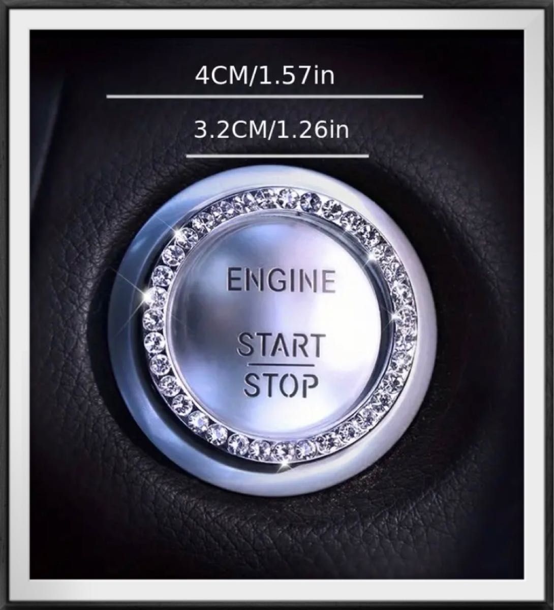 エンジンリング アクセサリー ピンクダイヤモンド 貼るだけ簡単 車 エンジンスタートボタンカバー エンジン スタートボタン