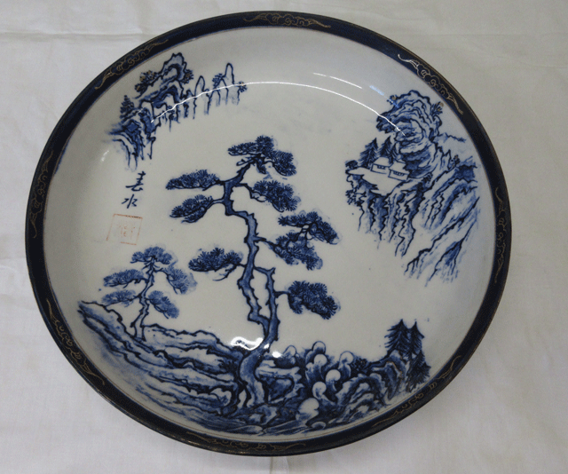 ☆レトロ：骨董品？☆古物：アンティーク：大きな大鉢（直径３１ｃｍ）：大皿_画像1