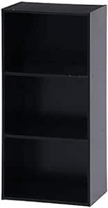 不二貿易(Fujiboeki) カラーボックス 3段 幅41.8×奥行29×高さ89cm ブラック 収納ボックス 固定棚 組立商品_画像1