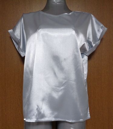 つるつる サテン カジュアル チュニック Tシャツ  （R1206）の画像1