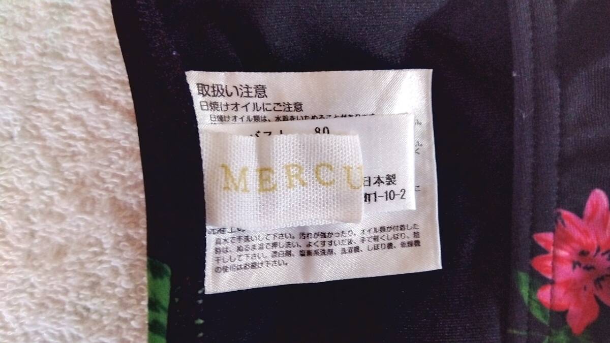 MERCURYDUO( Mercury Duo ) black & floral print. bikini swimsuit S size prompt decision 1300 jpy postage included 