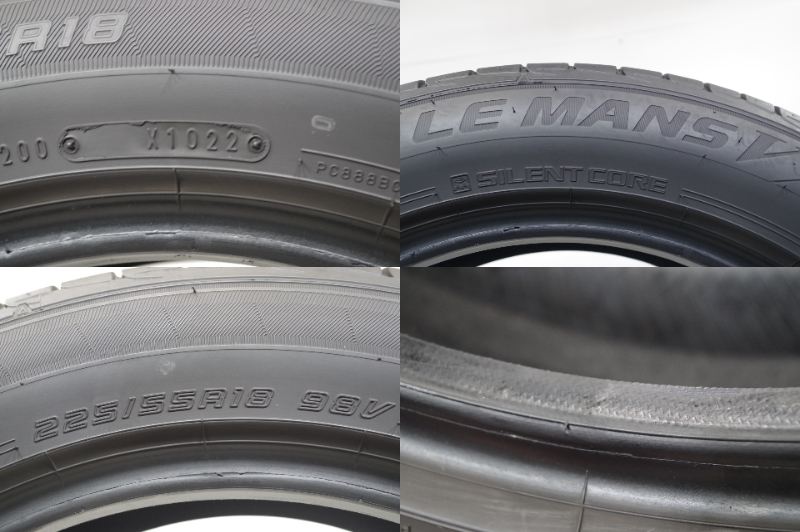 F-512(送料無料/代引きOK)ランクE.D 中古 225/55R18 ダンロップ LE MANS V 2022年 7.5分山 夏タイヤ 1本SET スペア、パンク等に♪_画像6