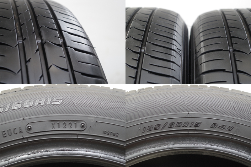 F-523(送料無料/代引きOK)ランクE 中古 バリ溝 185/60R15 グッドイヤー Efficient Grip EG01 2021年 8分山 夏タイヤ 2本SET_画像7