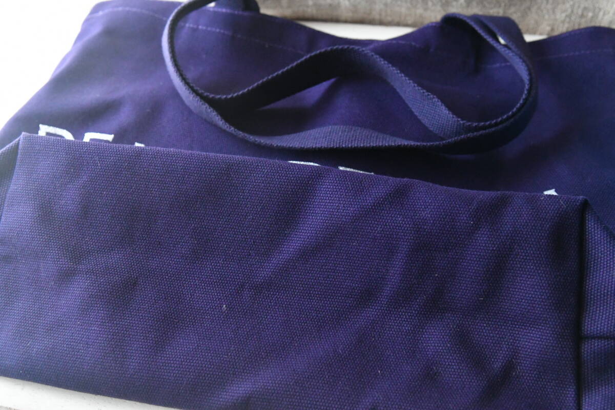 中古ディーン&デルーカ 濃い紫ロゴバックと生成り色エコバッグDEAN&DELUCAトートバッグ中古USEDショッピングbag_画像5