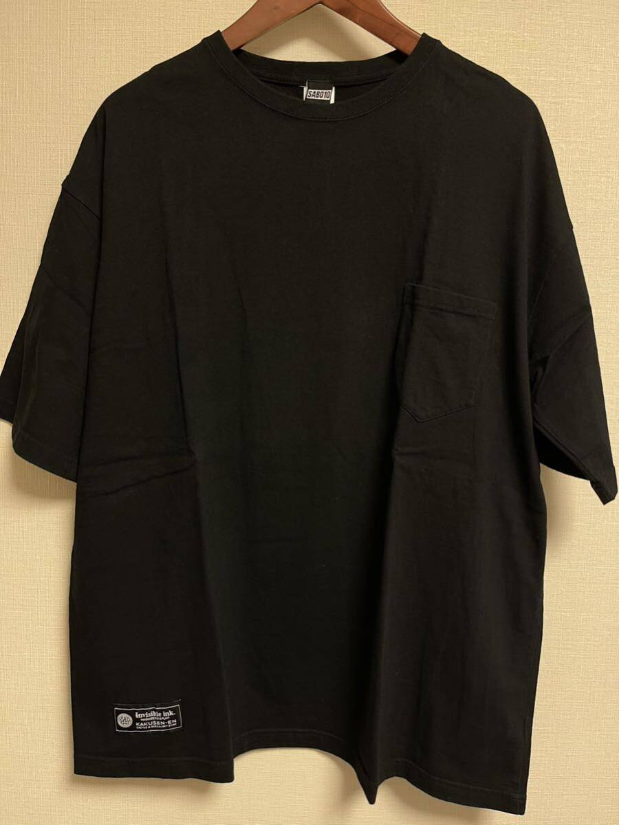 送料230円～ 国内正規品 美品 KAKUSEN-EN x invisible ink RAIDEN T-shirt Black XLサイズ 鶴仙園 インビジブルインク Tシャツ 黒 ブラックの画像2