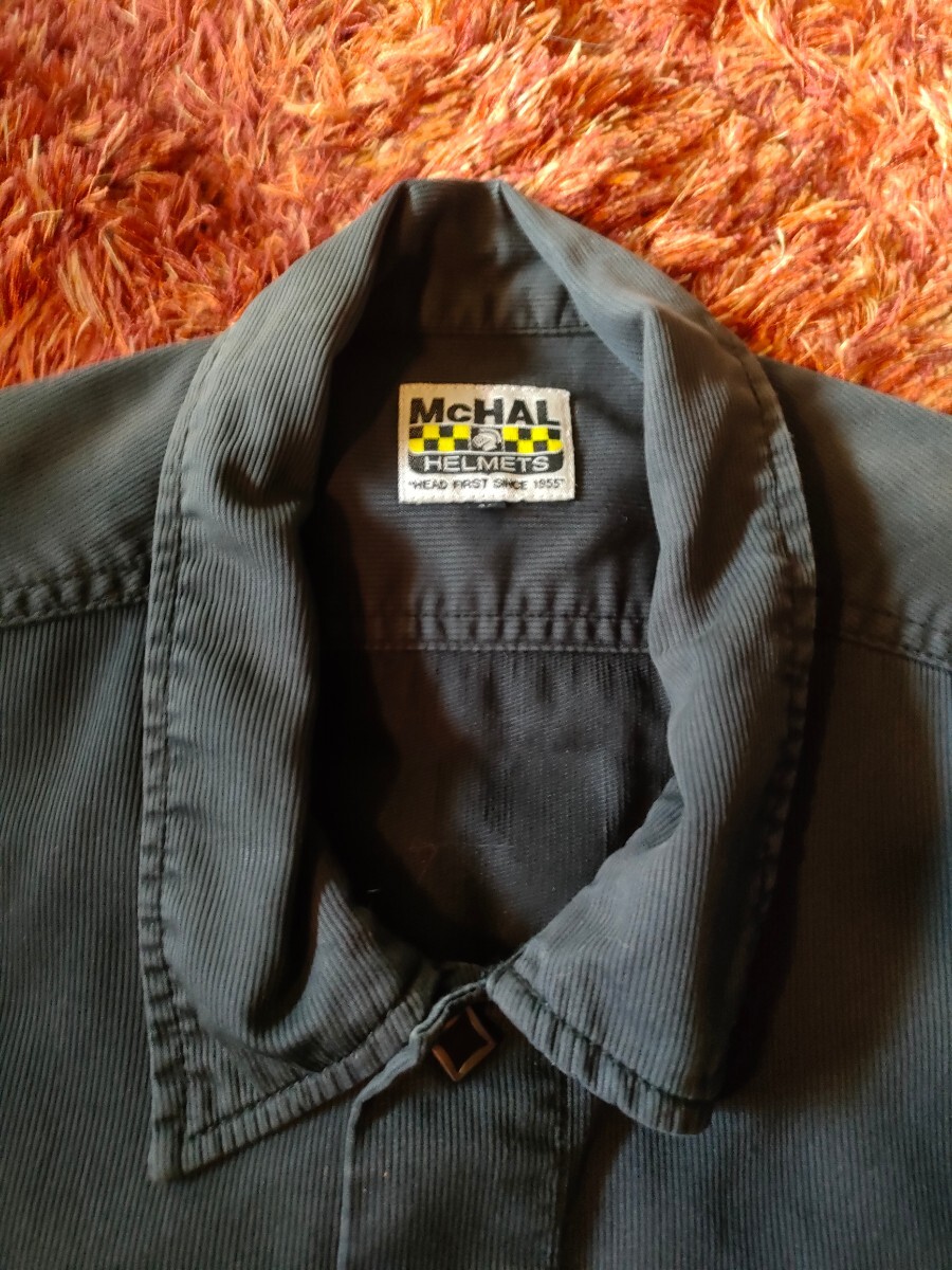  42 ウエスタンシャツ モーターサイクル McHAL HELMETS マックホール ヘルメット★黒 半袖 -シャツ _画像4