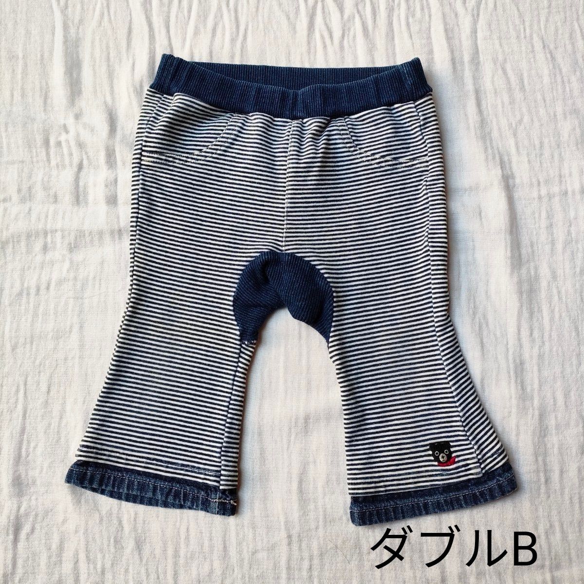 MIKIHOUSE ストレッチ  デニム パンツ 未使用 に近い  ダメージ加工 ベビー ハイハイ  ダブルB