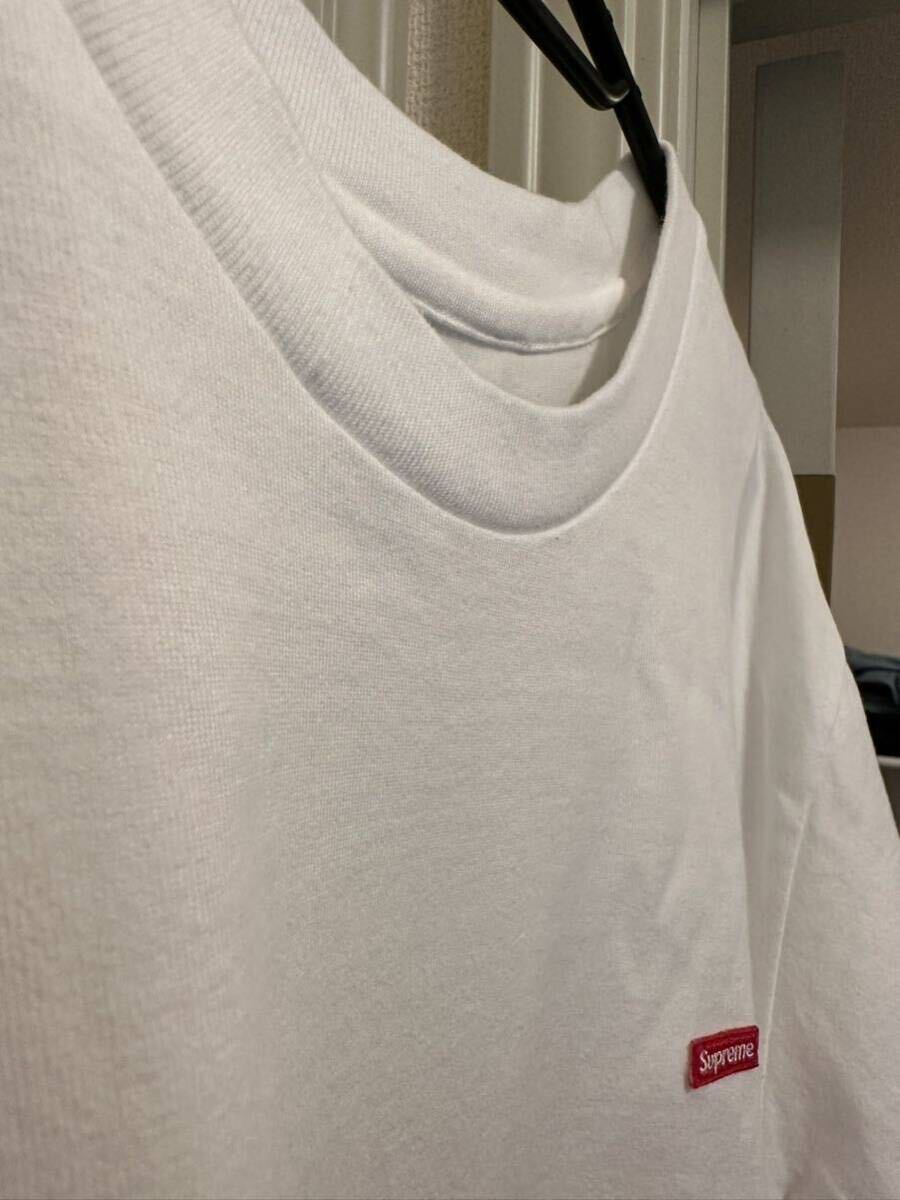 L Supreme Small Box Logo Tee 22SS White Large シュプリーム スモール ボックスロゴ ボックス ロゴ Tシャツ 半袖 ホワイト 白 中古 ②