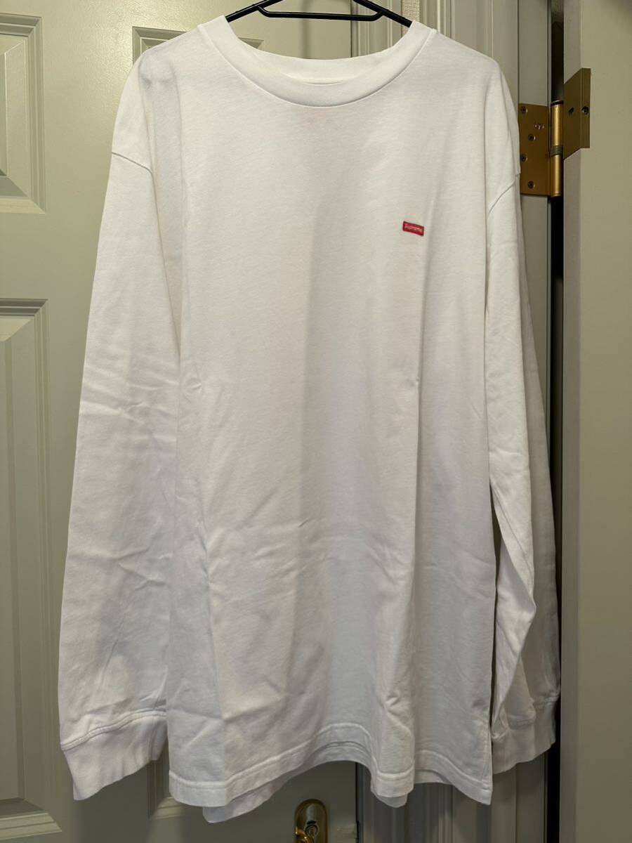 XL Supreme Small Box Logo L/S Tee White XLarge シュプリーム スモール ボックスロゴ ロングスリーブ ホワイト 白 長袖Tシャツ ロンT ②_画像3