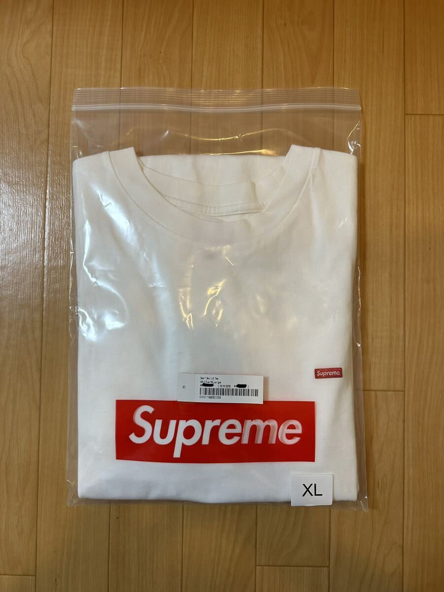 XL Supreme Small Box Logo L/S Tee White XLarge シュプリーム スモール ボックスロゴ ロングスリーブ ホワイト 白 長袖Tシャツ ロンT ②_画像1