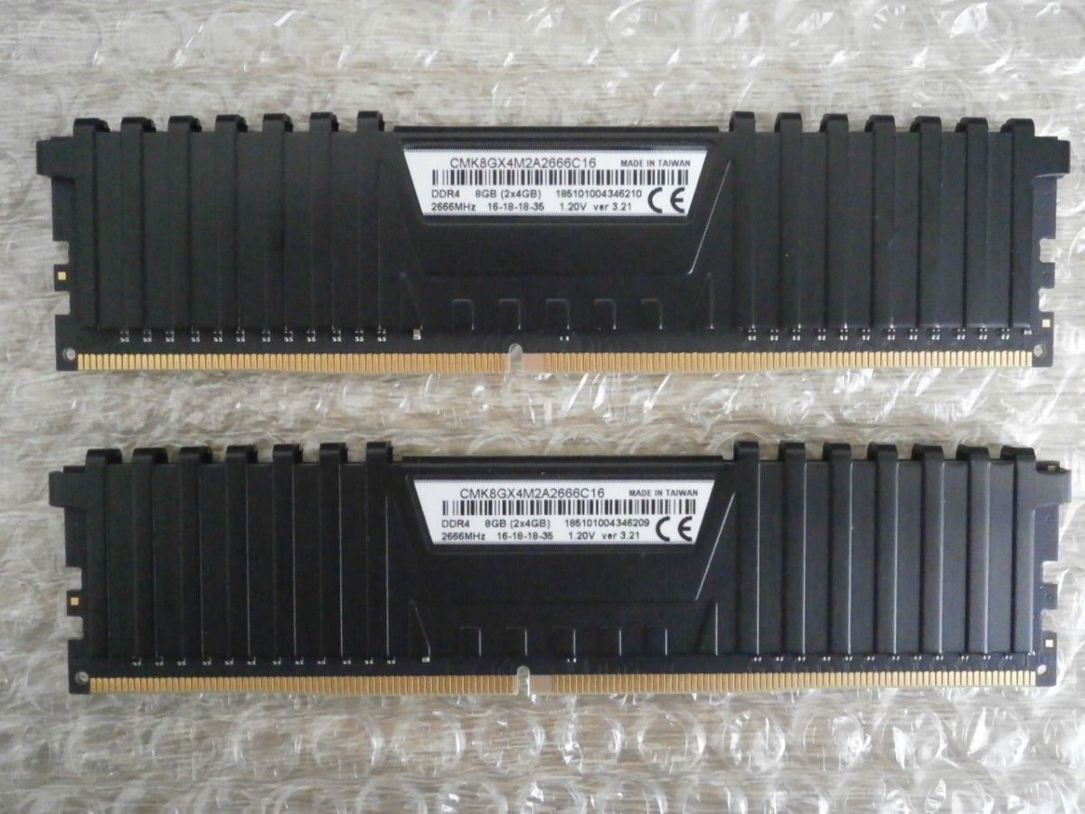 Corsair DDR4-2666 PC4-21300 4GBx2枚 計8GB 中古動作品