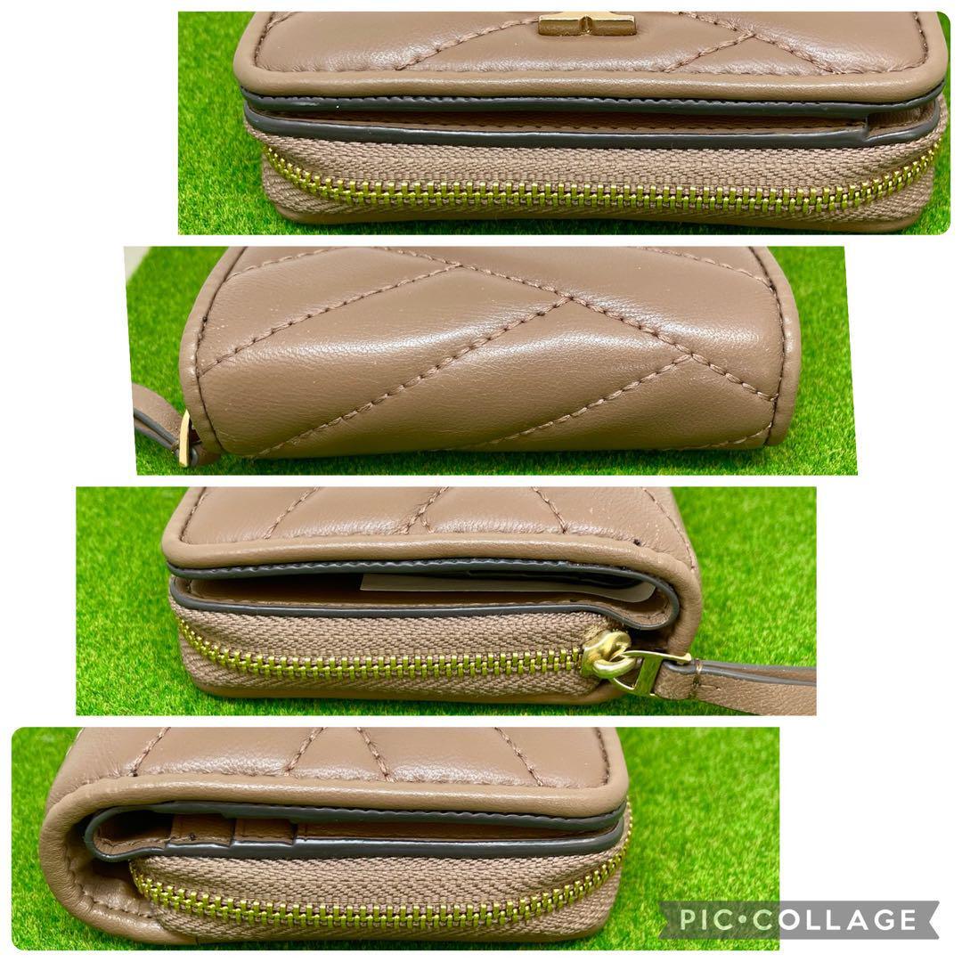 【TORY BURCH/トリーバーチ/美品】二つ折り財布【グレージュ/キルティング/アレクサ/小銭入れ/お札入れ/カードケース/レディース】_画像6