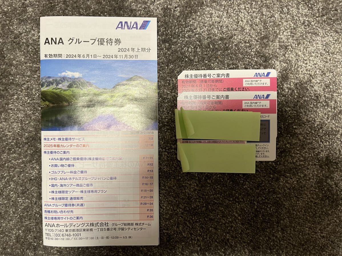 送料無料 ANA 全日空 株主優待券2枚 グループ優待券1冊_画像1