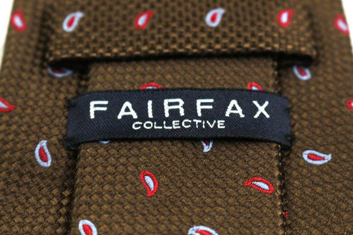 フェアファクス ブランド ネクタイ ペイズリー 小紋柄 シルク 日本製 PO メンズ ブラウン FAIRFAX_画像4