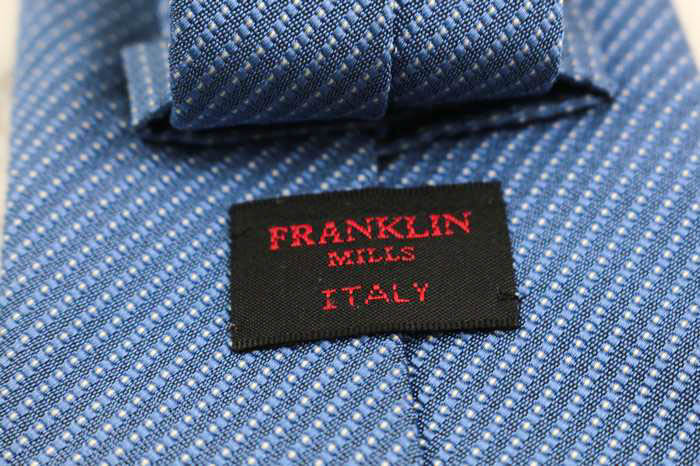 フランクリンミルズ ブランド ネクタイ ストライプ柄 ドット シルク 日本製 PO メンズ ブルー FRANKLIN MILLS_画像4