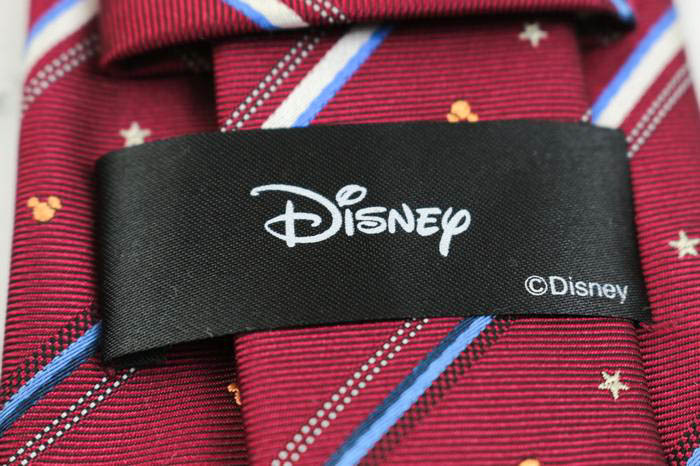 ディズニー ブランド ネクタイ ミッキー ストライプ柄 小紋柄 シルク PO メンズ レッド Disney_画像4