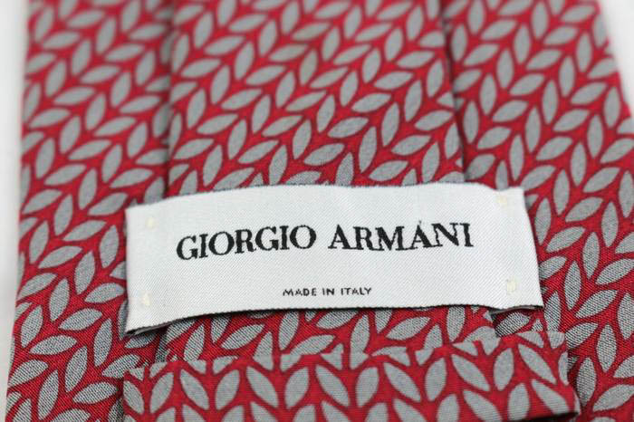 ジョルジオアルマーニ ブランド ネクタイ ストライプ柄 シルク イタリア製 PO メンズ レッド GIORGIO ARMANI_画像4
