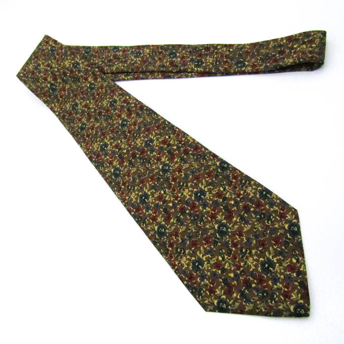  Nina Ricci бренд галстук общий рисунок цветочный принт шелк Франция производства PO мужской Brown NINA RICCI