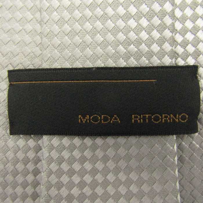 モダリトルノ ブランド ネクタイ チェック柄 格子柄 シルク 日本製 PO メンズ ライトグレー MODA RITORNO_画像4