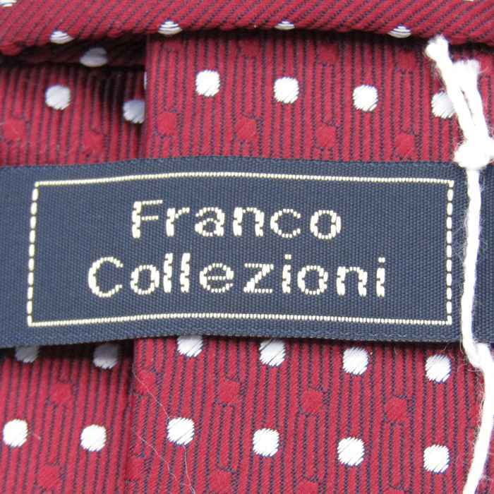 フランココレツィオーニ ブランド ネクタイ ドット柄 未使用タグ付 PO メンズ ワインレッド Franco Collezion_画像4