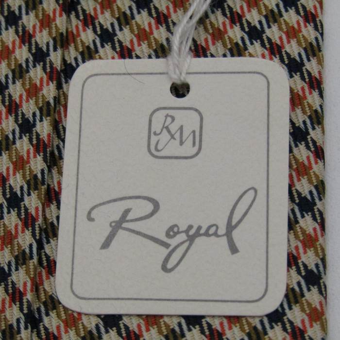  Royal бренд галстук в клетку шелк сделано в Японии не использовался с биркой PO мужской белый ROYAL