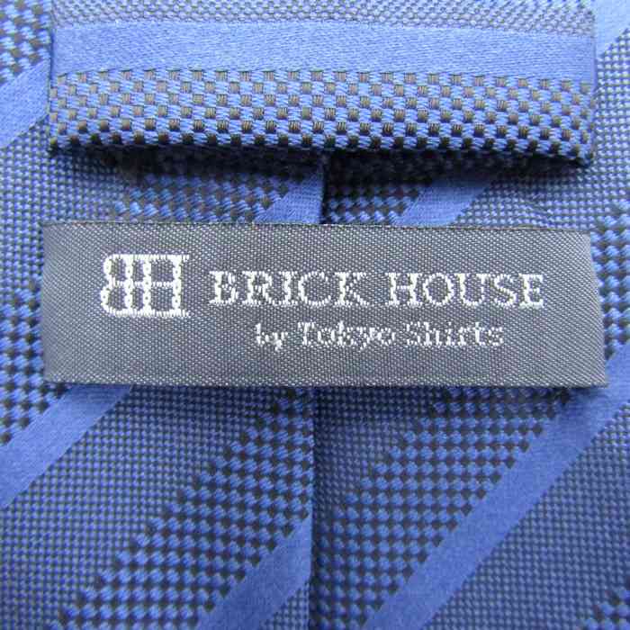 ブリックハウス ブランドネクタイ ストライプ柄 シルク PO メンズ ブルー BRICK HOUSE_画像4