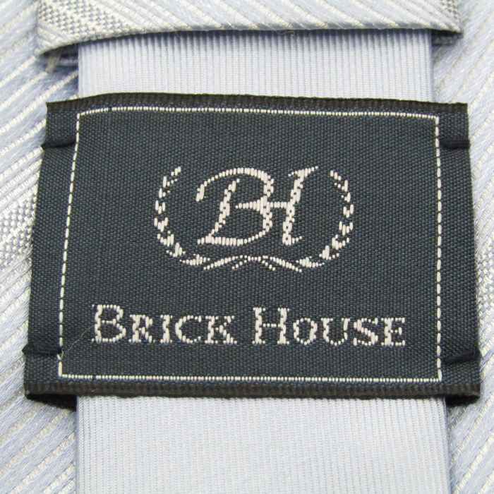 ブリックハウス ブランドネクタイ ストライプ柄 シルク PO メンズ ブルー BRICK HOUSE_画像4