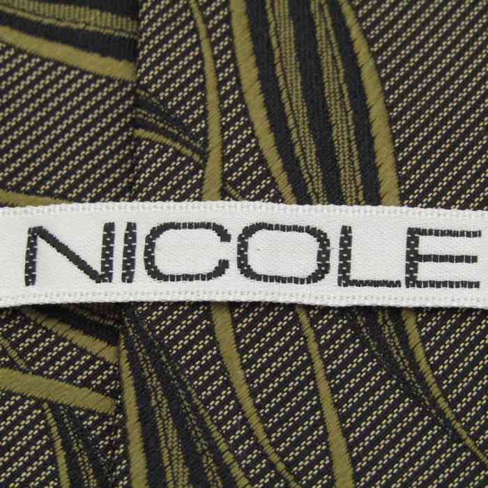 ニコル ブランドネクタイ 総柄 シルク PO メンズ イエロー NICOLE_画像4