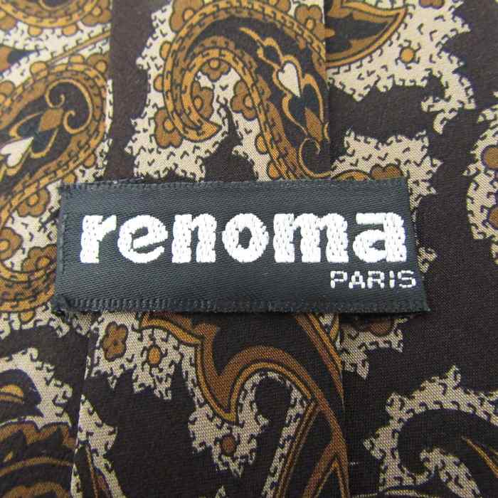 レノマ ブランド ネクタイ 総柄 ペイズリー 幾何学模様 シルク PO メンズ ブラック renoma_画像4