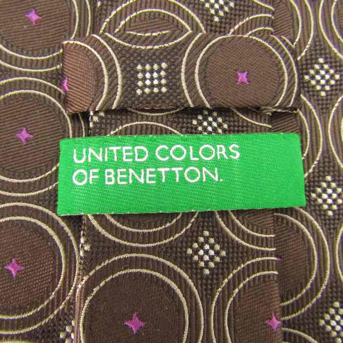 ベネトン ブランド ネクタイ ドット 小紋柄 シルク 日本製 PO メンズ ブラウン BENETTON_画像4