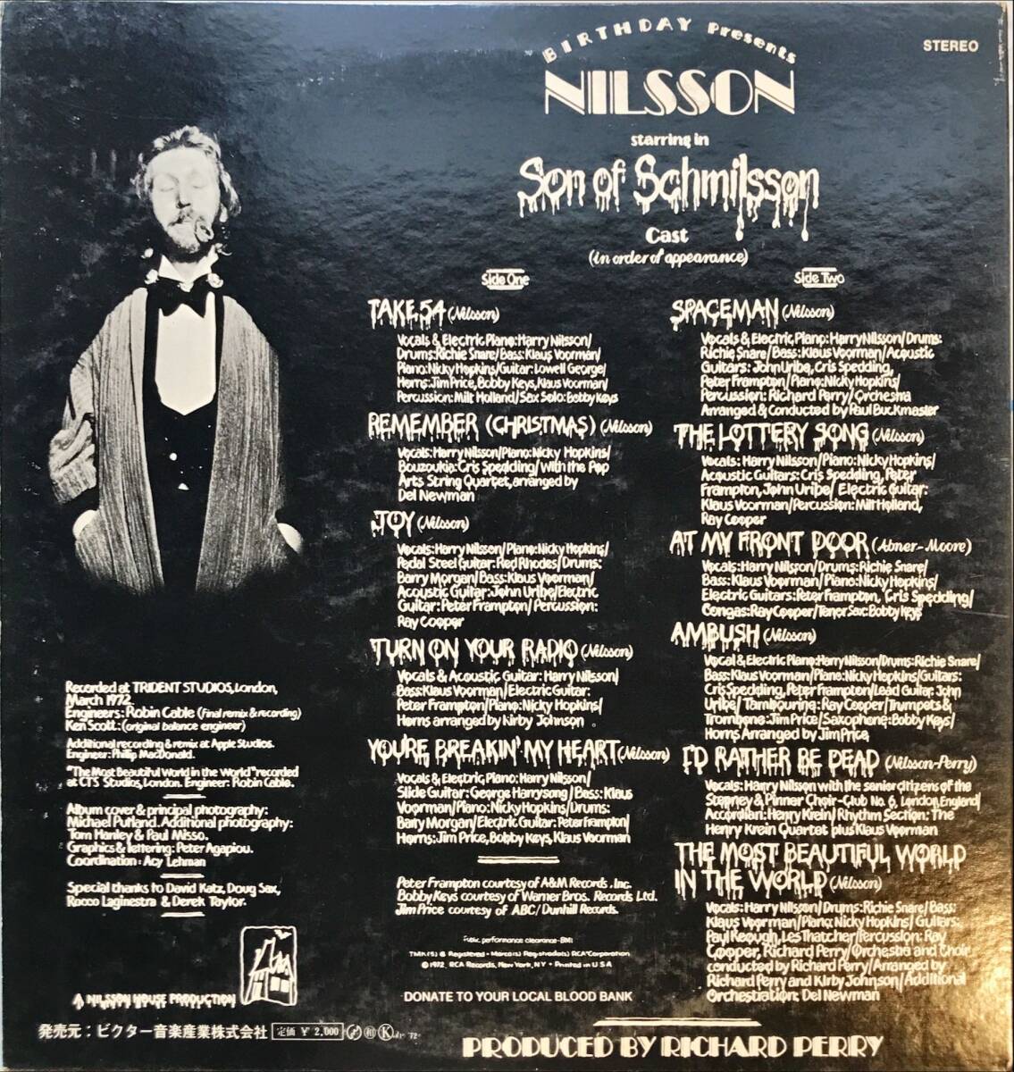 Nilsson Son Of Schmilsson 見本盤PROMO George Harrison_画像2
