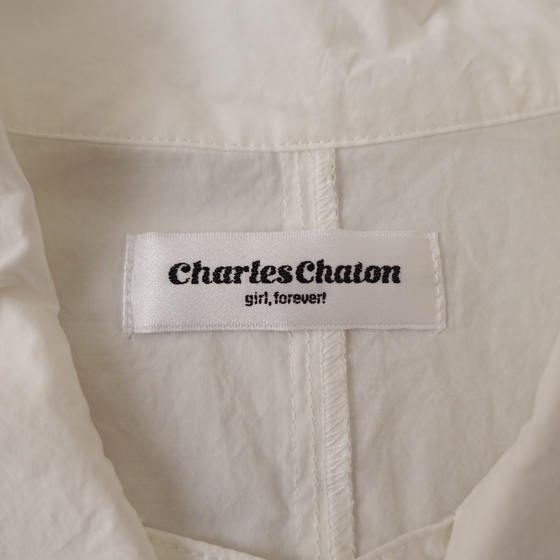 シャルルシャトン Charles Chaton *パフスリーブボウタイブラウス*コットン綿ホワイト白シャツ(25-2404-193)【30E42】の画像8