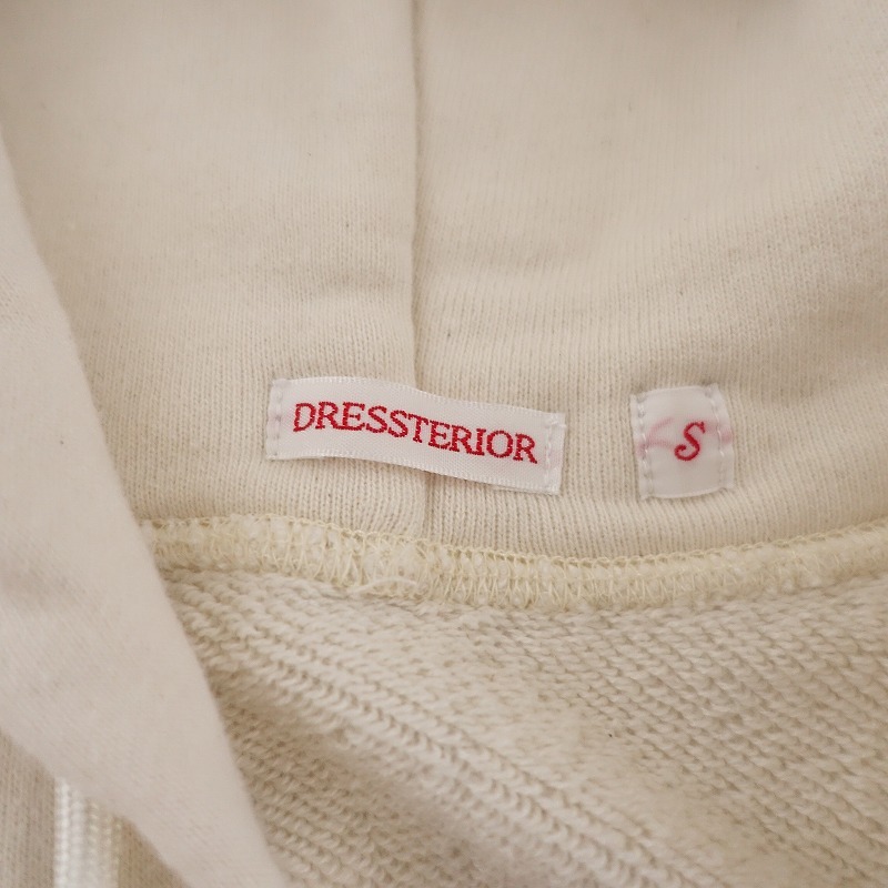  Dress Terior DRESSTERIOR * reverse side wool light Zip up Parker *S ivory plain hood cotton (33-2404-463)[01E42]