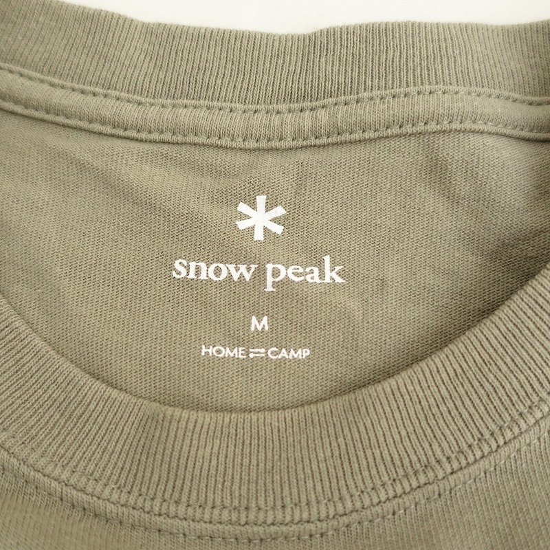 【メンズ】スノーピーク Snow Peak*バックロゴプリント胸ポケット長袖Tシャツ*Mセージグリーンクルーネック(2-2404-390)【21E42】_画像8