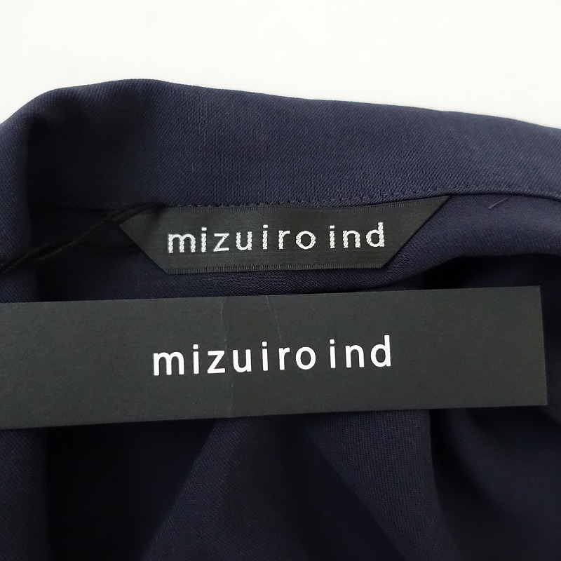 【未使用/定価2.4万】ミズイロインド mizuiro-ind *テーラードシャツジャケット*羽織りポケット紺ネイビー(jjk4-2404-121)【51E42】_画像7