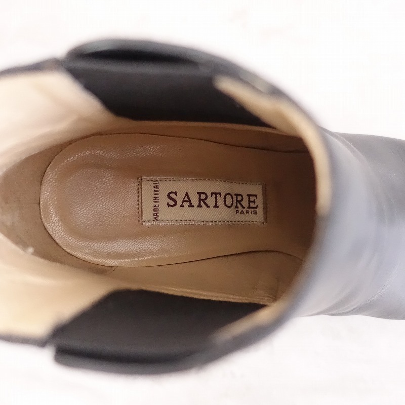 サルトル SARTORE *サイドゴアショートブーツ 37.5/23.5*レザー皮革黒0424(sh10-2404-58)【61E42】_画像8