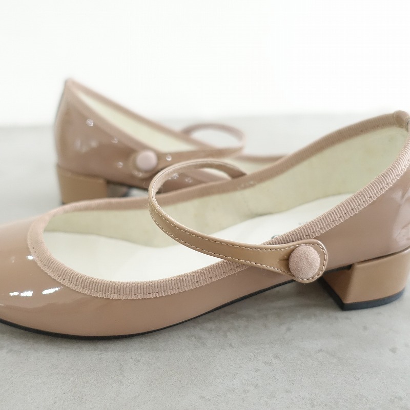 レペット repetto *メリージェーン 37/23*ライトブラウンパテントレザー皮革ストラップシューズ靴(sh88-2404-151)【61E42】_画像7