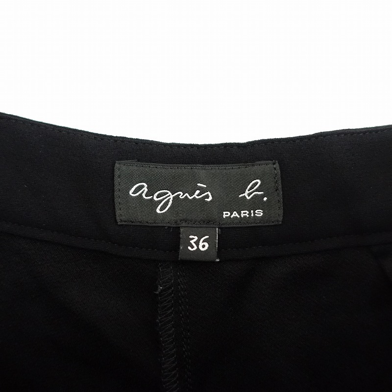 アニエスベー agnes b. *ハーフパンツ*36ジョーゼット黒ブラックキュロットガウチョボトムスアニエスb.(1-2404-463)【71E42】_画像8