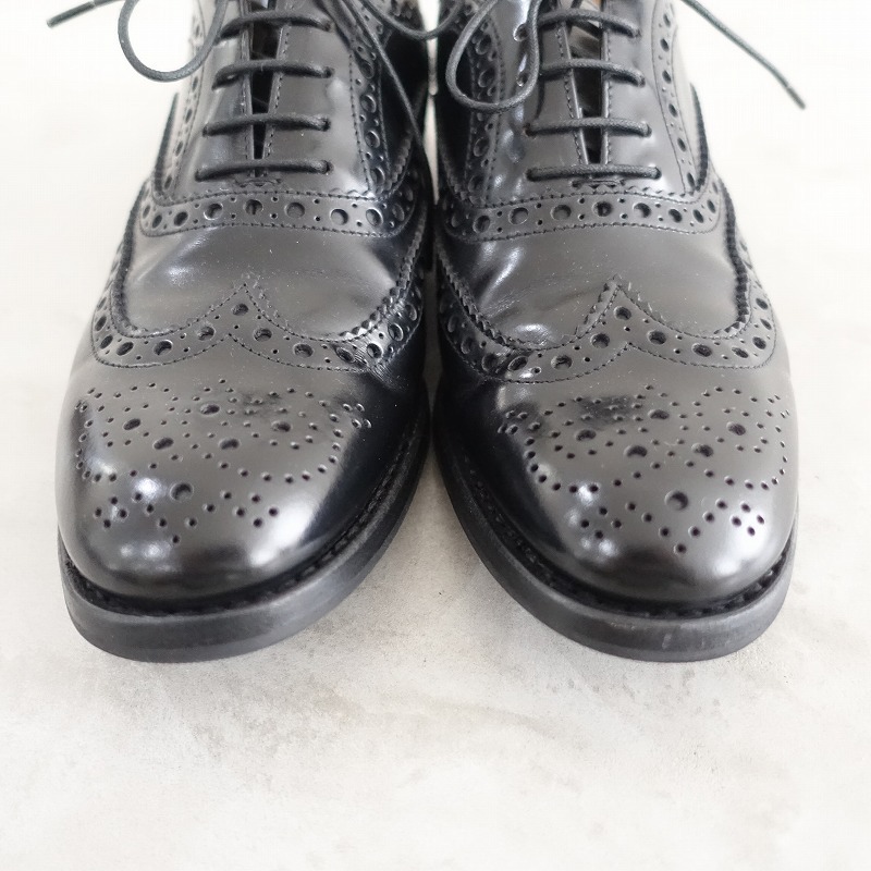 【現行品】チャーチ CHURCH’S *Burwood ウイングチップレースアップシューズ 37.5/23.5*ブラック黒レザー(ksh88-2404-162)【71E42】_画像3