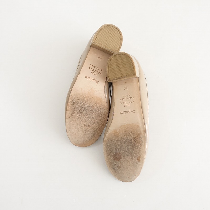 【定価4.8万】レペット repetto *Camille Ballerinas パテントレザーパンプス 38/23.5*ライトブラウン(sh88-2404-177)【71E42】_画像5