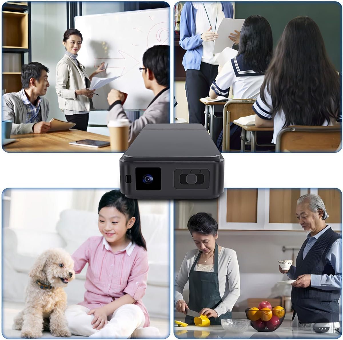 超小型カメラ 1080P　 SD 64GB内蔵　 動体検知 上書き録画 録音 日時記録  日本語取説