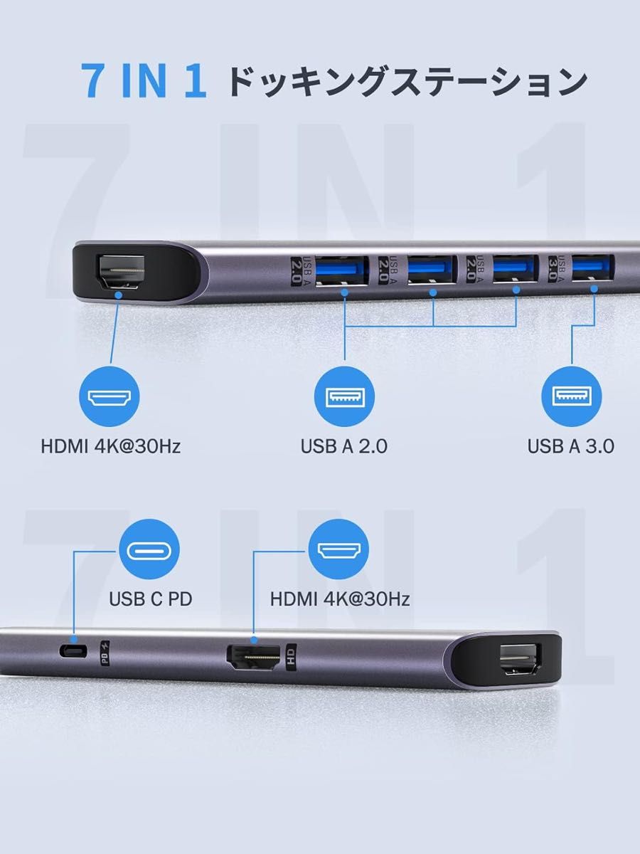 Lemorele   7-in-1 USB C ハブ   Switch使用可