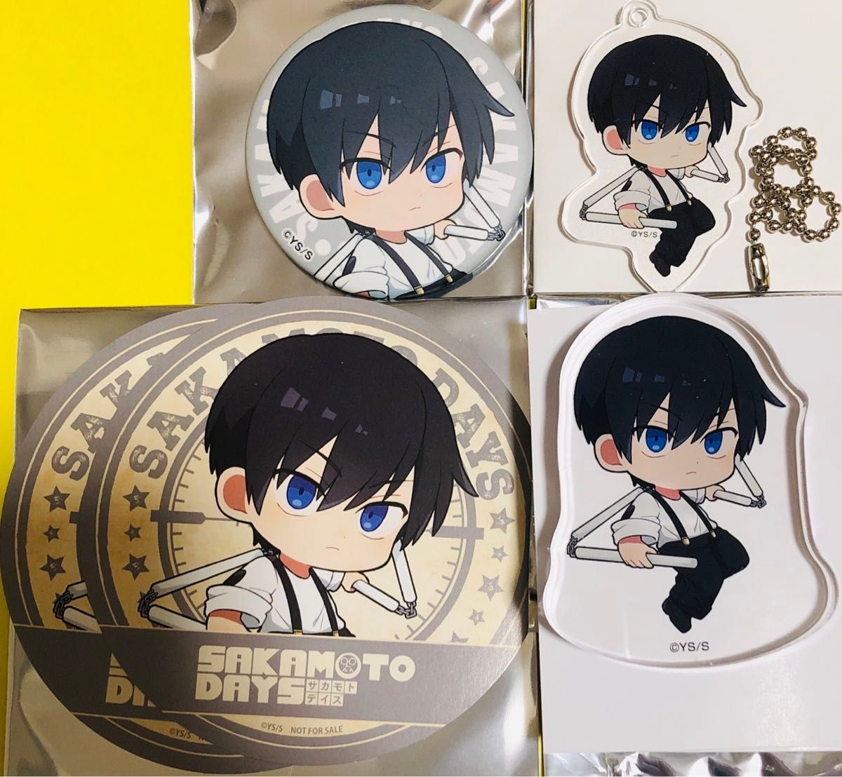 サカモトデイズ タワレコカフェ コラボ 周 ミニキャラグッズ4個 サカモトデイズ タワレコカフェ コラボ 周 ミニキャラグッズ4個