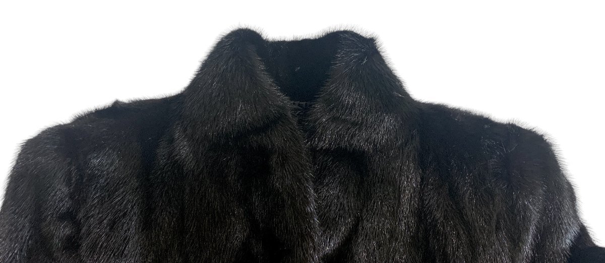 SAGA MINK サガ ミンク シルバー Belle Vison ハーフコート 毛皮 アウター 冬服 サイズ15の画像2