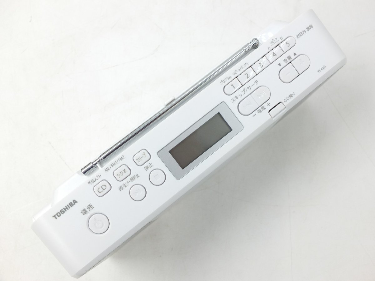 【z27175】TOSHIBA 東芝 CDラジオ TY-C251 ワイド FM AM オーディオ機器 白 ホワイト 2019年製 箱付 取説付 動作確認済み 格安スタートの画像4