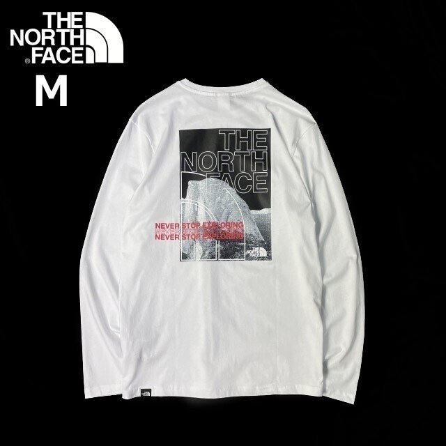 1円～!売切!【正規新品】THE NORTH FACE◆DOME BACK GRAPHIC L/S 長袖 Tシャツ ロンT US限定 グラフィック アウトドア(M)白 180902-20の画像3