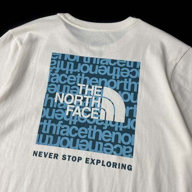 1円～!売切!【正規新品】THE NORTH FACE◆W SHORT-SLEEVE BOX NSE TEE 半袖 Tシャツ US限定 ボックスロゴ 男女兼用 登山(L)白 180902-15_画像4