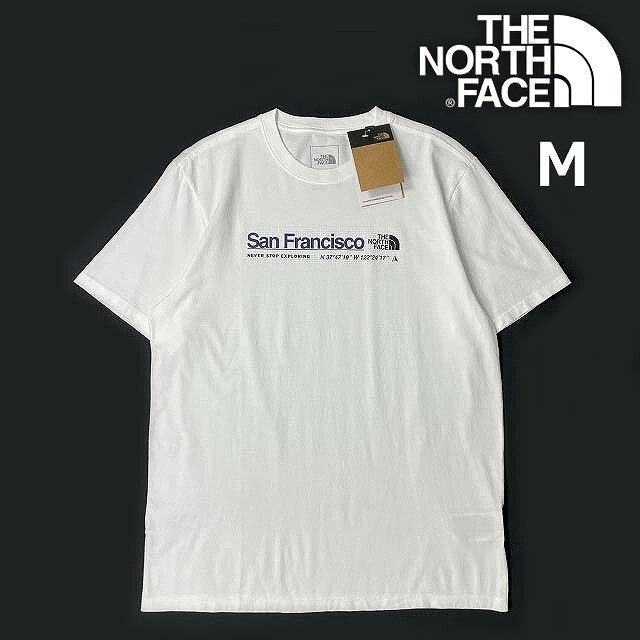 1円～!売切!【正規新品】THE NORTH FACE◆SHORT-SLEEVE CITY TEE 半袖 Tシャツ US限定 サンフランシスコ 上質 男女兼用(M)白 180902-15_画像1