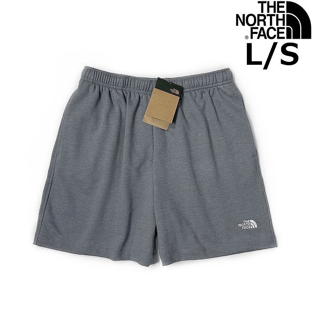 1円～!売切!【正規新品】THE NORTH FACE◆SIMPLE LOGO FLEECE SHORT ショートパンツ US限定 ロゴ刺繍 ランニング 登山(L)グレー 190110-5_画像1